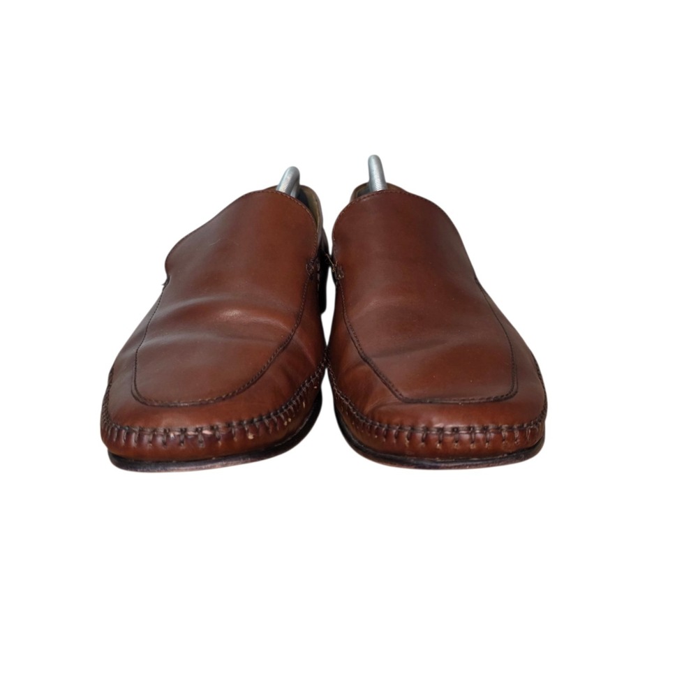 Johnston & Murphy Mens 10 M Brown Leather Loafers Moc Toe Dress Shoes - Picture 4 of 11